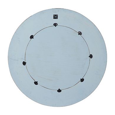 Stella & Eve Blue & Beige Distressed Wood Wall Mirror