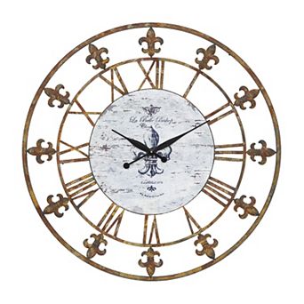 Stella & Eve Iron Fleur-de-Lis Wall Clock