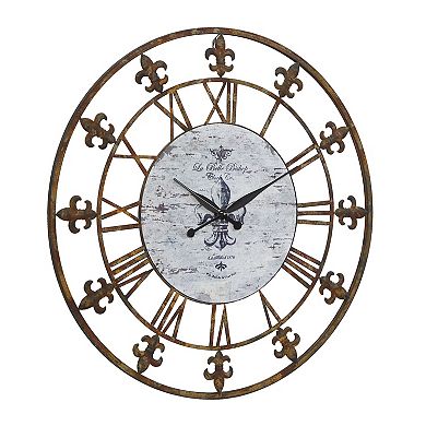 Stella & Eve Iron Fleur-de-Lis Wall Clock