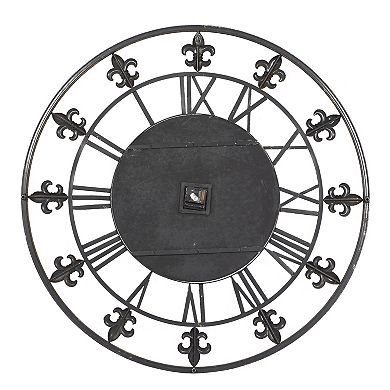 Stella & Eve Iron Fleur-de-Lis Wall Clock