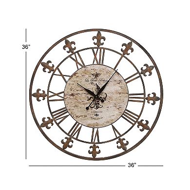 Stella & Eve Iron Fleur-de-Lis Wall Clock