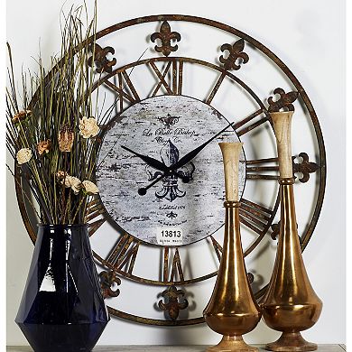Stella & Eve Iron Fleur-de-Lis Wall Clock