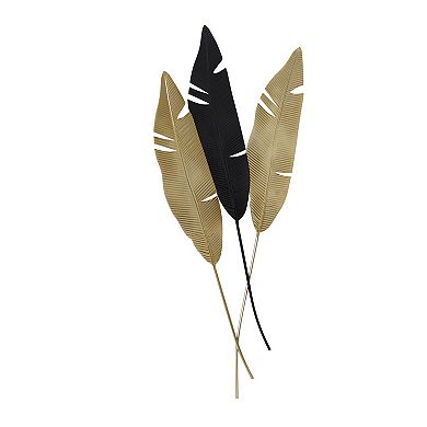 Stella & Eve Gold & Black Iron Leaf Wall Decor