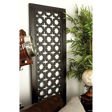 Stella & Eve Black Lattice Wood Wall Decor
