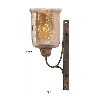 Stella & Eve Amber Hurricane Holder Iron Wall Sconce