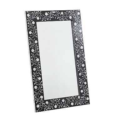 Stella & Eve Black Floral Wood Wall Mirror