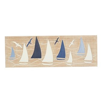 Stella & Eve Brown Pine Sailboat Wall Decor
