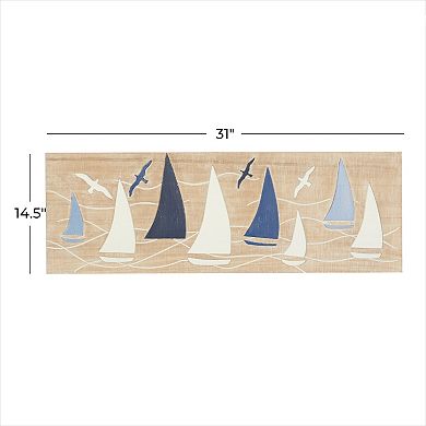 Stella & Eve Brown Pine Sailboat Wall Decor