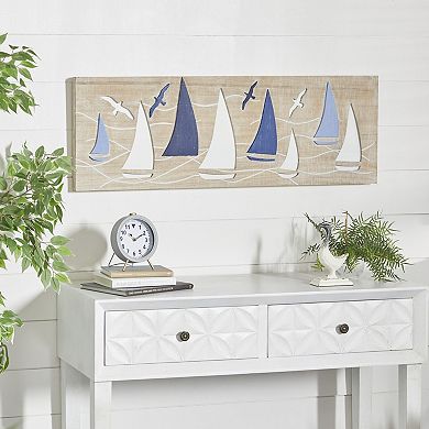Stella & Eve Brown Pine Sailboat Wall Decor
