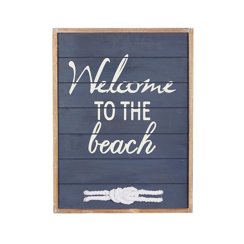 Stella & Eve Blue Wood Welcome to the Beach Wall Decor