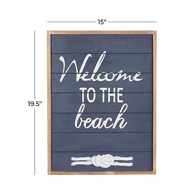 Stella & Eve Blue Wood "Welcome to the Beach" Wall Decor