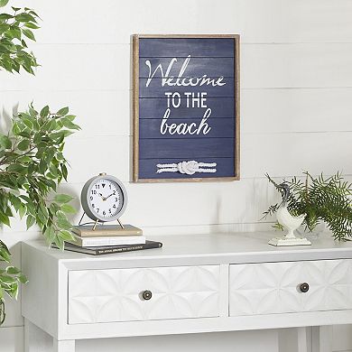 Stella & Eve Blue Wood "Welcome to the Beach" Wall Decor