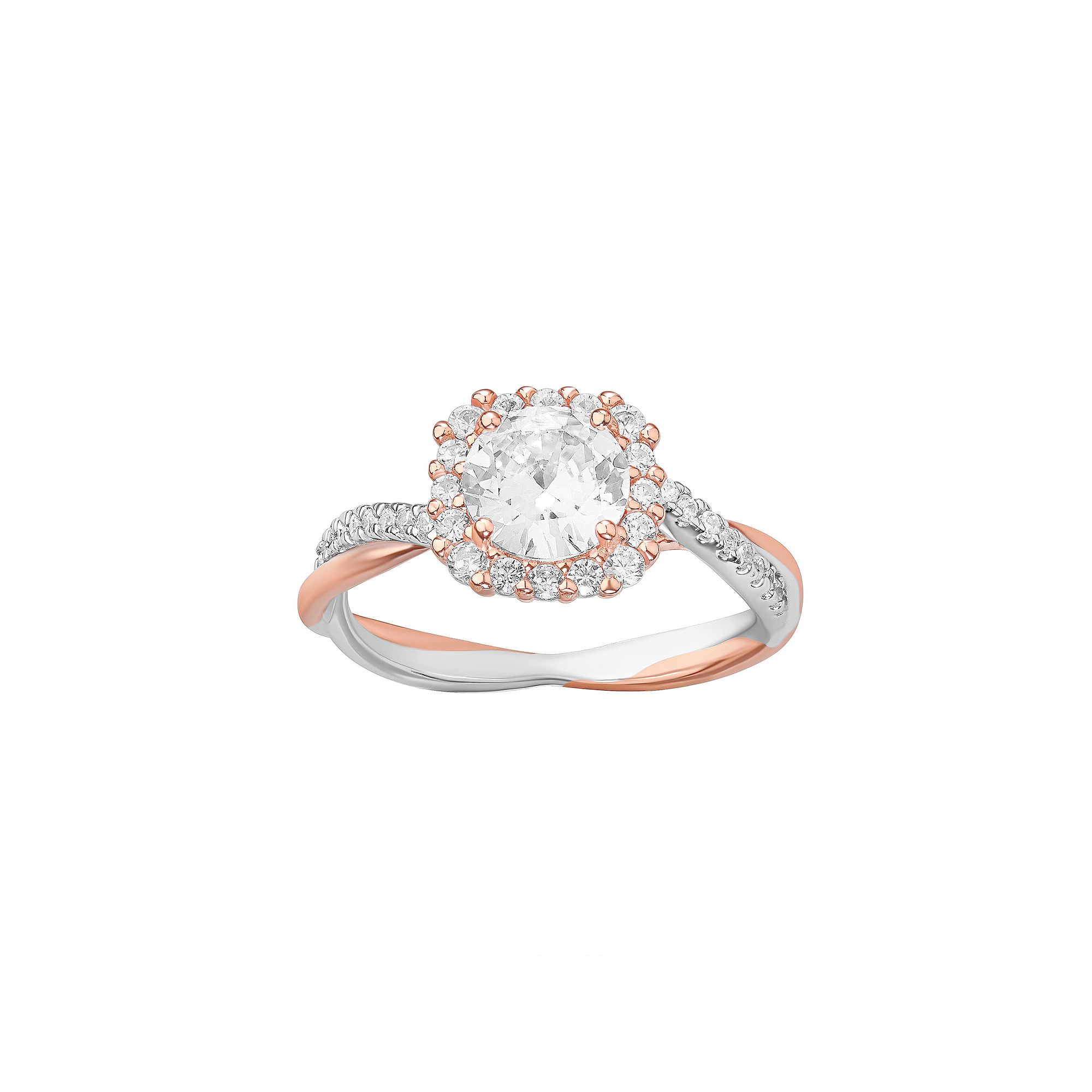 PRIMROSE Sterling Silver Cubic Zirconia Cushion Halo Ring, Womens, Size: 9