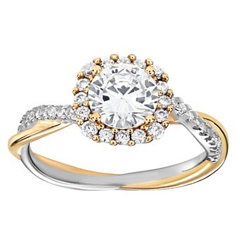 PRIMROSE Sterling Silver Cubic Zirconia Cushion Halo Ring