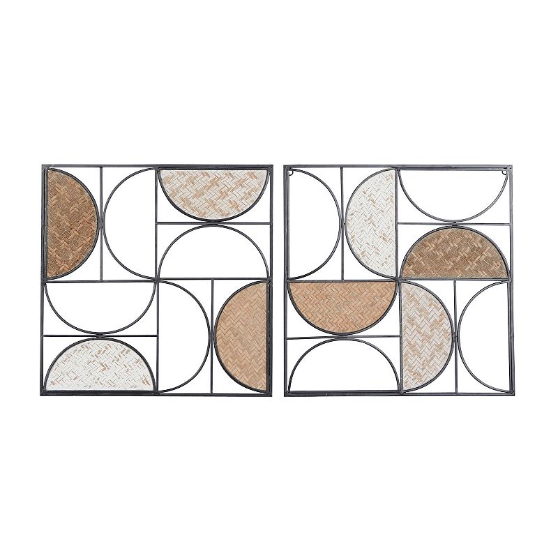 Stella & Eve Geometric Iron Wall Decor 2-Piece Set, Brown