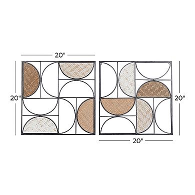 Stella & Eve 20" x 20" Geometric Iron Wall Decor 2-Piece Set