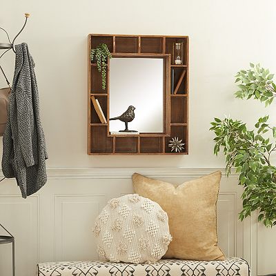 Stella Eve Wood Box Shelf Wall Mirror