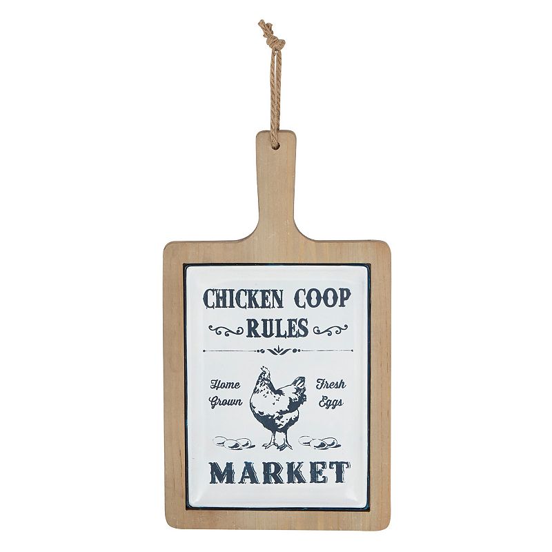 17916018 Stella & Eve Chicken Coop Rules Wall Decor, Brown sku 17916018
