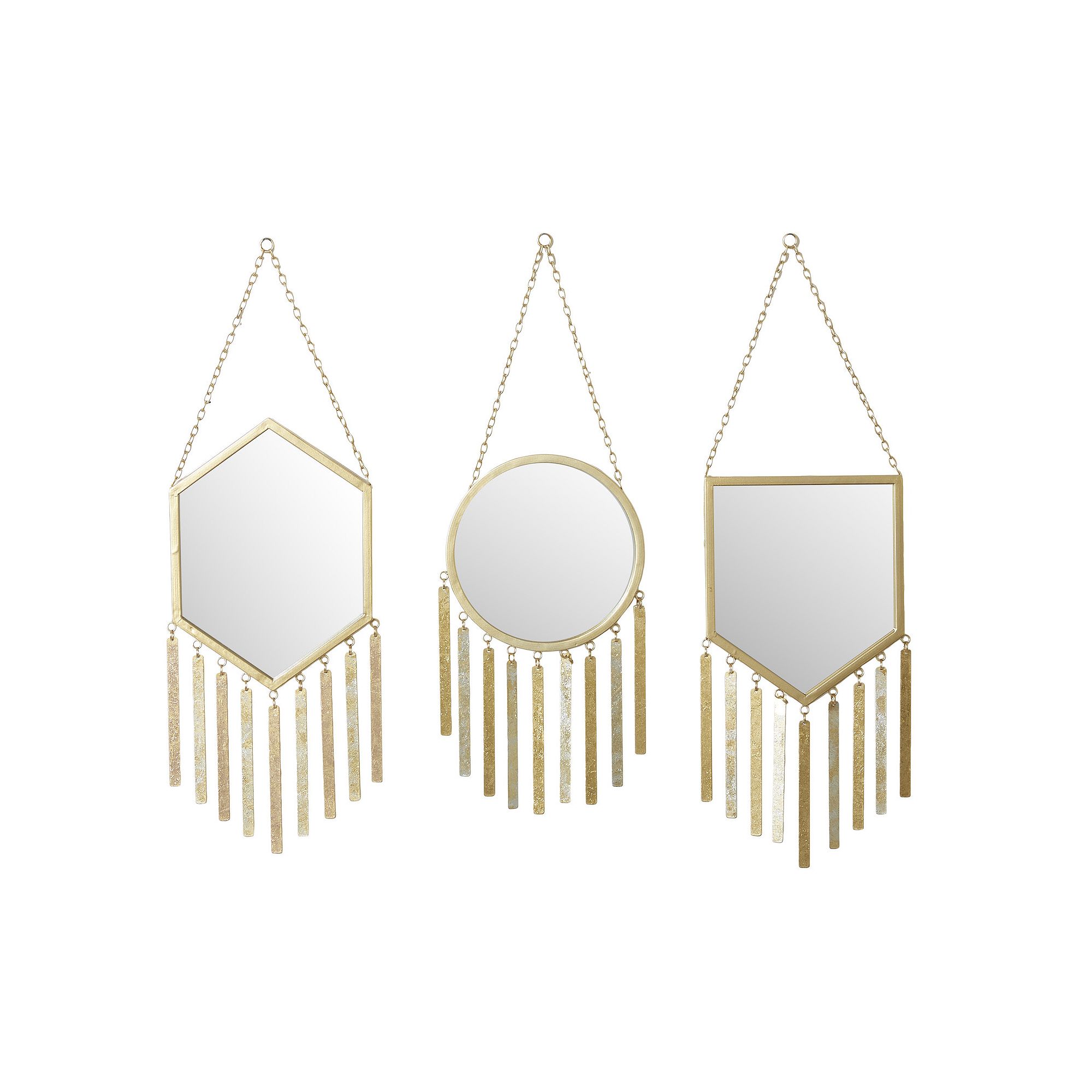 Stella & Eve Geometric Shape Wall Mirror 3-Piece Set, Gold