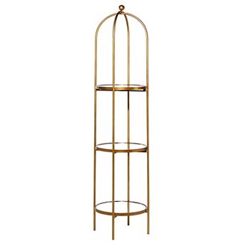 Stella & Eve 3 tier Gold Metal & Mirror Shelf