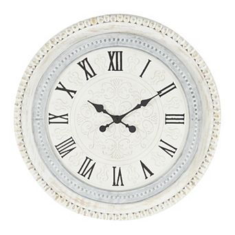 Stella & Eve White Wood Farmhouse Wall Clock