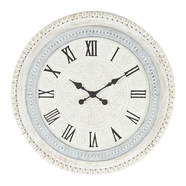 Stella & Eve White Wood Farmhouse Wall Clock