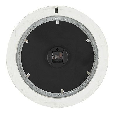 Stella & Eve White Wood Farmhouse Wall Clock