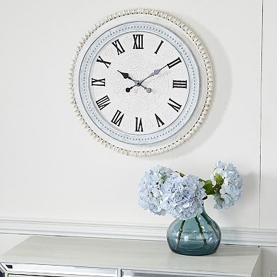 Stella & Eve White Wood Farmhouse Wall Clock