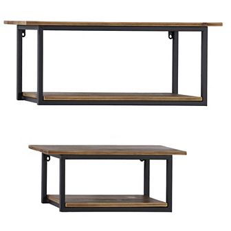 Stella & Eve Two Tone Wall Shelf 2 pc Set