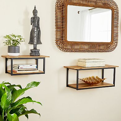 Stella & Eve Two Tone Wall Shelf 2-piece Set
