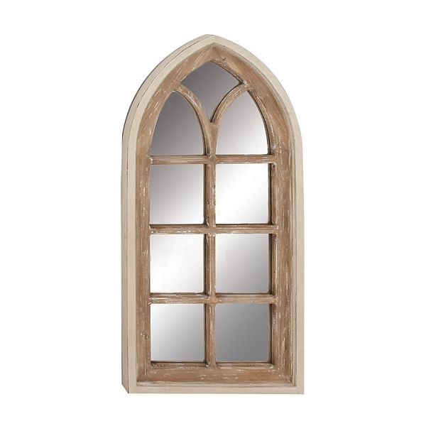 Stella & Eve Brown Wood Cathedral Wall Mirror