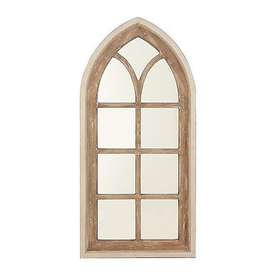 Stella & Eve Brown Wood Cathedral Wall Mirror
