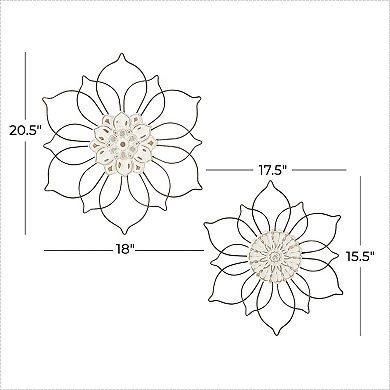Stella & Eve Floral Iron Wall Decor 2-piece Set