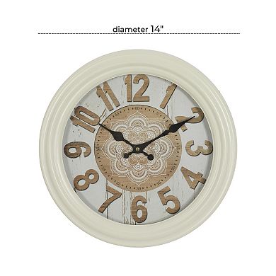 Stella & Eve Two Tone Distressed Wall Clock