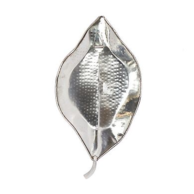 Stella & Eve Stainless Steel Leaf Candleholder Sconce Wall Decor
