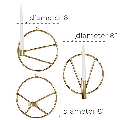 Stella & Eve Candleholder Geometric Wall Decor 3-piece Set