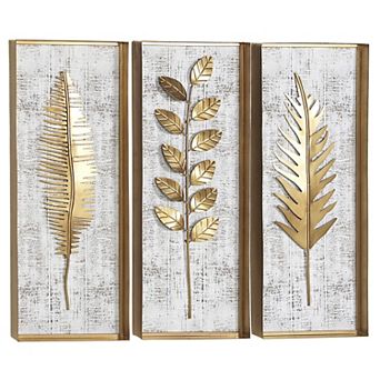 Stella & Eve Metallic Leaves Wall Decor 3 pc Set