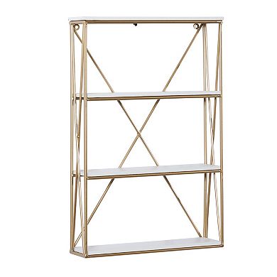 Stella & Eve Glam Gold Finish 3-Shelf Wall Decor