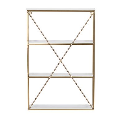 Stella & Eve Glam Gold Finish 3-Shelf Wall Decor