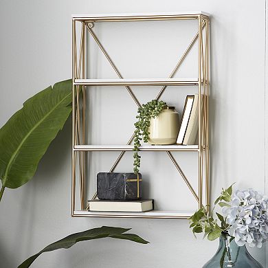 Stella & Eve Glam Gold Finish 3-Shelf Wall Decor