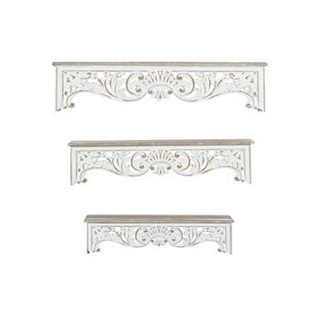 Stella & Eve Carved Wall Shelf 3 pc Set