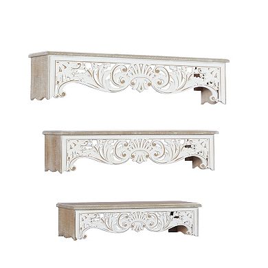Stella & Eve Carved Wall Shelf 3-piece Set