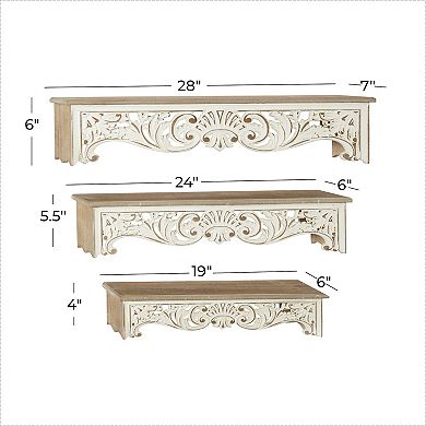 Stella & Eve Carved Wall Shelf 3-piece Set