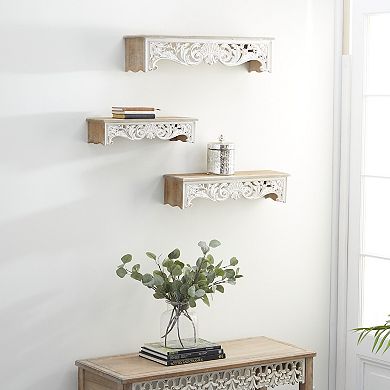 Stella & Eve Carved Wall Shelf 3-piece Set