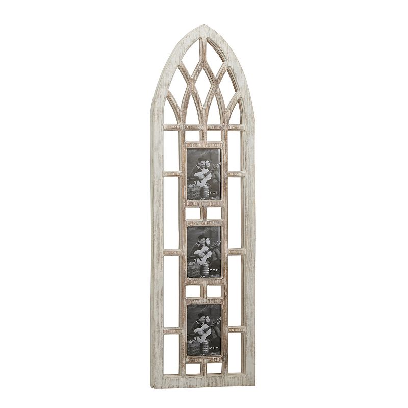 Stella & Eve Wood Wall Cathedral Photo Frame, Lt Brown