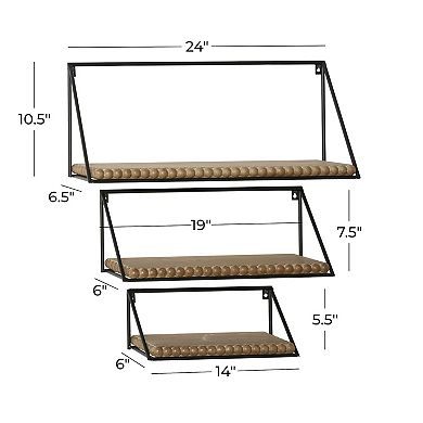 Stella & Eve Beaded Wall Shelf 3-piece Set