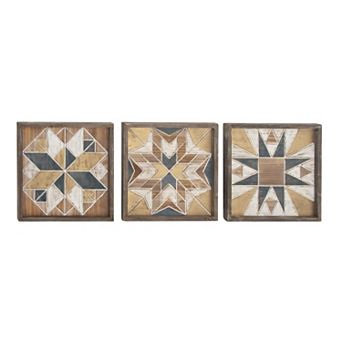 Stella & Eve Quilt Pattern Wall Decor 3 pc Set