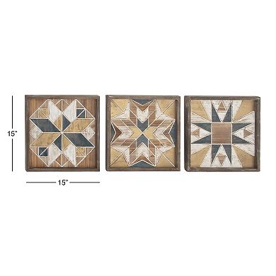 Stella & Eve Quilt Pattern Wall Decor 3-piece Set