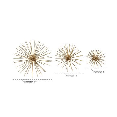 Stella & Eve Metallic Sunburst Wall Decor 3-piece Set