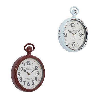 Stella & Eve Vintage Stop Watch Wall Clock 2-Piece Set